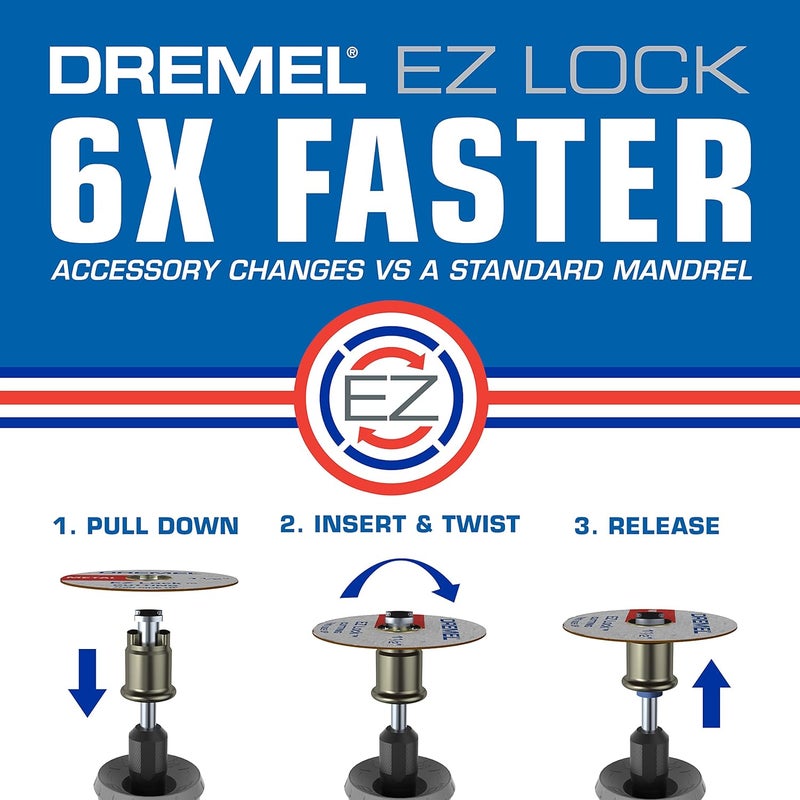 Dremel EZ406-02 EZ-Lock Starter Kit with 5 Fiberglass Reinforced Cut-Off Wheels and Mandrel - Image 3