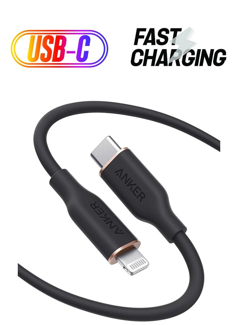 Anker Prime Charging Docking Station, 14-Port with 160W Max Output and Built-In GaN AC-DC Power, 10Gbps Data Transfers, Real-Time Smart Interface, Dual 4K Displays for MacBook, Dell, Phones, and More & PowerLine III Flow, USB C to Lightning Cable for iPhone 14 Pro Max /14/14 Pro/13/12/11/X/XS/XR / 8 Plus, AirPods Pro, (6 ft) [Apple MFi Certified] Supports Power Delivery, Silica Gel & USB C to USB C Cable, Type C Charging Cord Fast Charge(10FT,100W), for iPhone 17/17 pro, MacBook and More(USB 2.0,Black) Bundle - Image 3