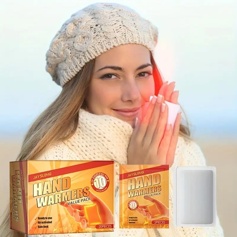 Greenhood Hand Warmers (Pack of 20 Pcs), Air-Activated Self Heating Body Warmer Patch,Safe, Natural & Disposable Heat Packs for Winter, Travel, Camping, Trekking, Outdoor (10 Pair) (Hand Warmers) - Image 1