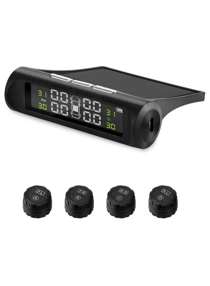 NIBEMINENT Car TPMS Solar Wireless Tire Pressure Alarm Sensor energy Display - Image 1