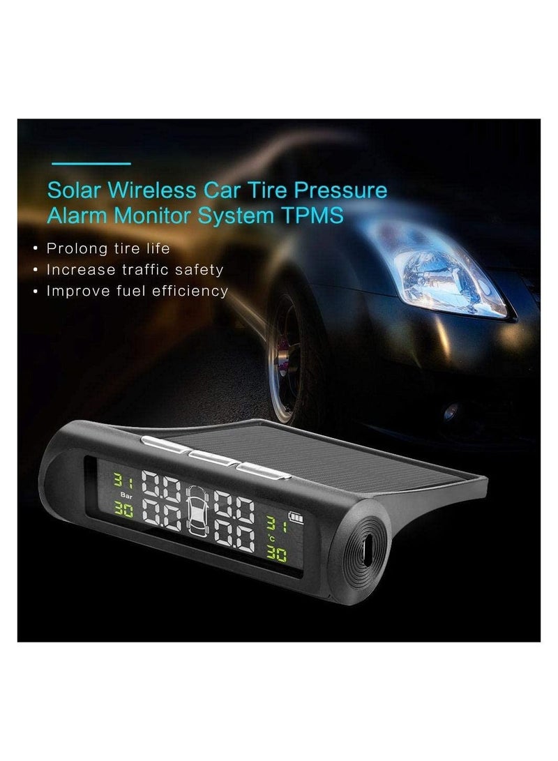 NIBEMINENT Car TPMS Solar Wireless Tire Pressure Alarm Sensor energy Display - Image 3