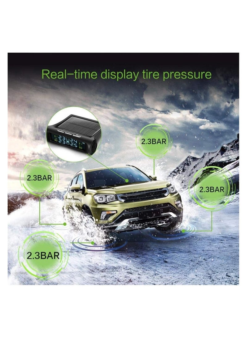 NIBEMINENT Car TPMS Solar Wireless Tire Pressure Alarm Sensor energy Display - Image 4