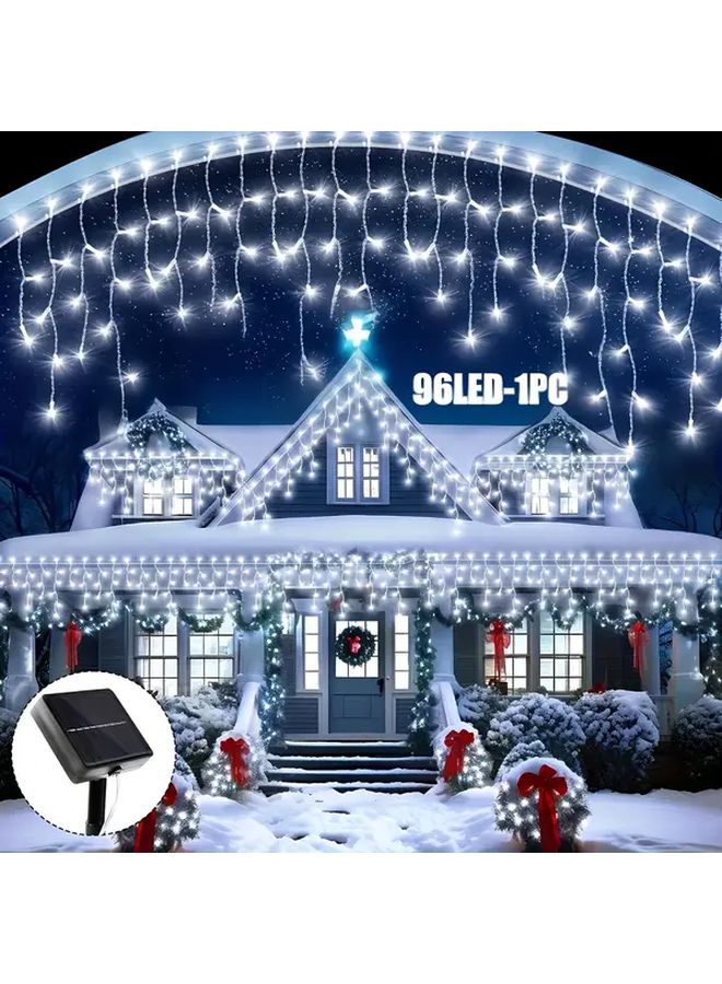 96 LEDs Solar Powered Outdoor Fairy Lights 8 Modes Auto On Off Weather Resistant - Image 1