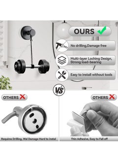 Dominy 4 PCS Suction Cup Hooks for Shower, Stainless Steel No Drill Suction Towel Hooks for Bathroom Wall, Kitchen, Glass, Mirror, Tile to Hang Towels, Robes (Black)  - Image 4
