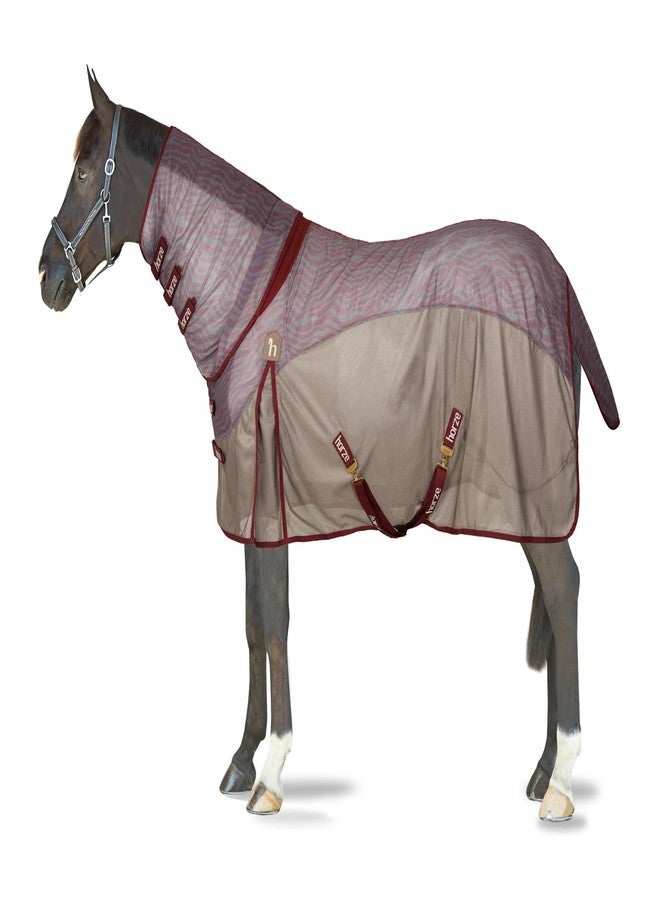 HORZE Kenya Combo Fly Sheet - Rhubarb Dark Red - 72 in - Image 1