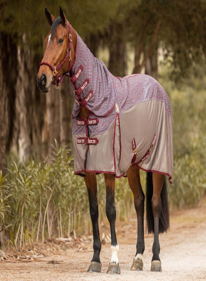 HORZE Kenya Combo Fly Sheet - Rhubarb Dark Red - 72 in - Image 4