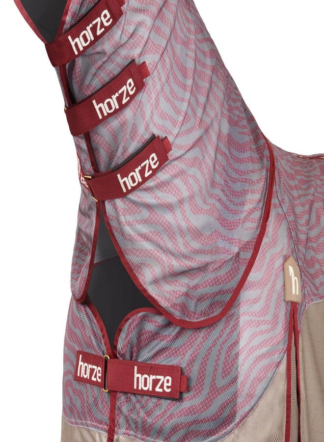 HORZE Kenya Combo Fly Sheet - Rhubarb Dark Red - 72 in - Image 5