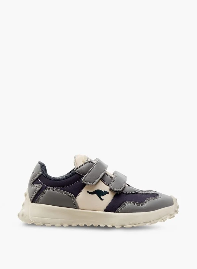 kangaROOS Boys' Panelled Sneakers with Hook and Loop Closure