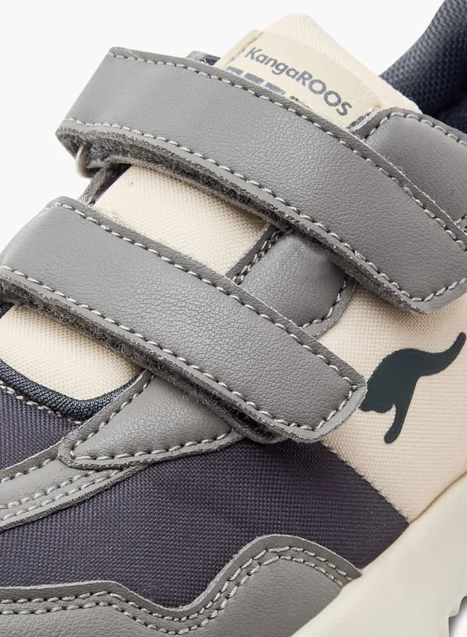 kangaROOS Boys' Panelled Sneakers with Hook and Loop Closure