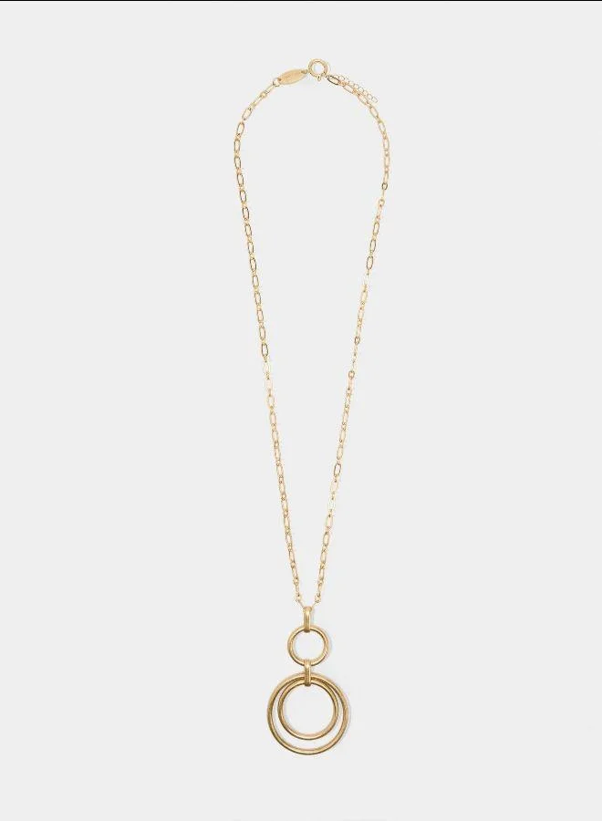 بارفوا عقد طويل مع قلادة من الحلقات ذهبية