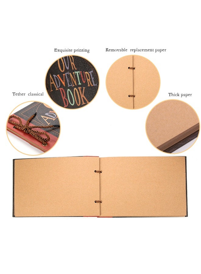AceLuste Scrapbook Paper Craft Photo Album with 24 Pieces Photo Corner Stickers, DIY Photo Album, Suitable for All 3-9 Inchs Photos(290x190mm) - Image 3