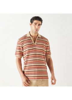 Iconic Iconic Textured Polo T-Shirt with Short Sleeves  - Image 1