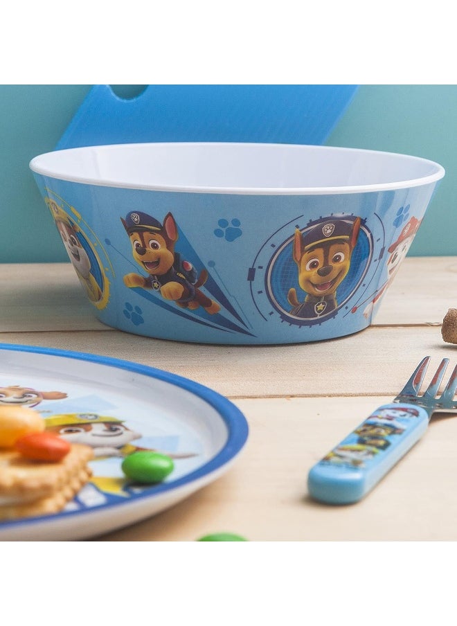 Zak Designs - Zak Designs PAW Patrol Dinnerware 5 Piece Set Includes Plate, Bowl, Water Bottle, and Utensil Tableware, Non-BPA, Made of Durable Material and Perfect for Kids (Chase, Marshall, Rubble, Skye) - Image 1