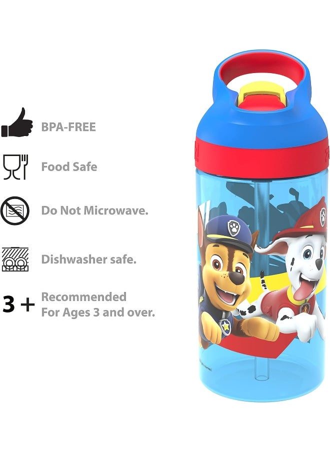 Zak Designs - Zak Designs PAW Patrol Dinnerware 5 Piece Set Includes Plate, Bowl, Water Bottle, and Utensil Tableware, Non-BPA, Made of Durable Material and Perfect for Kids (Chase, Marshall, Rubble, Skye) - Image 1