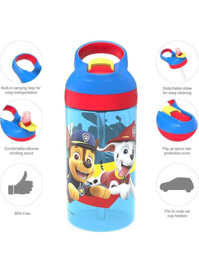 Zak Designs - Zak Designs PAW Patrol Dinnerware 5 Piece Set Includes Plate, Bowl, Water Bottle, and Utensil Tableware, Non-BPA, Made of Durable Material and Perfect for Kids (Chase, Marshall, Rubble, Skye) - Image 1