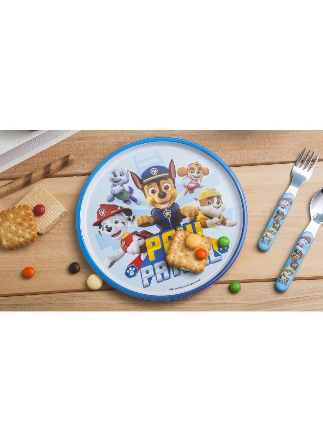 Zak Designs - Zak Designs PAW Patrol Dinnerware 5 Piece Set Includes Plate, Bowl, Water Bottle, and Utensil Tableware, Non-BPA, Made of Durable Material and Perfect for Kids (Chase, Marshall, Rubble, Skye) - Image 1