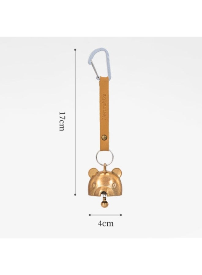 Naturehike Outdoor Brass-Colored Bell Ornament – Premium Stainless Steel, Copper & Leather Hanging Decoration – Naturehike NH21YW138, 17x4cm - Image 2
