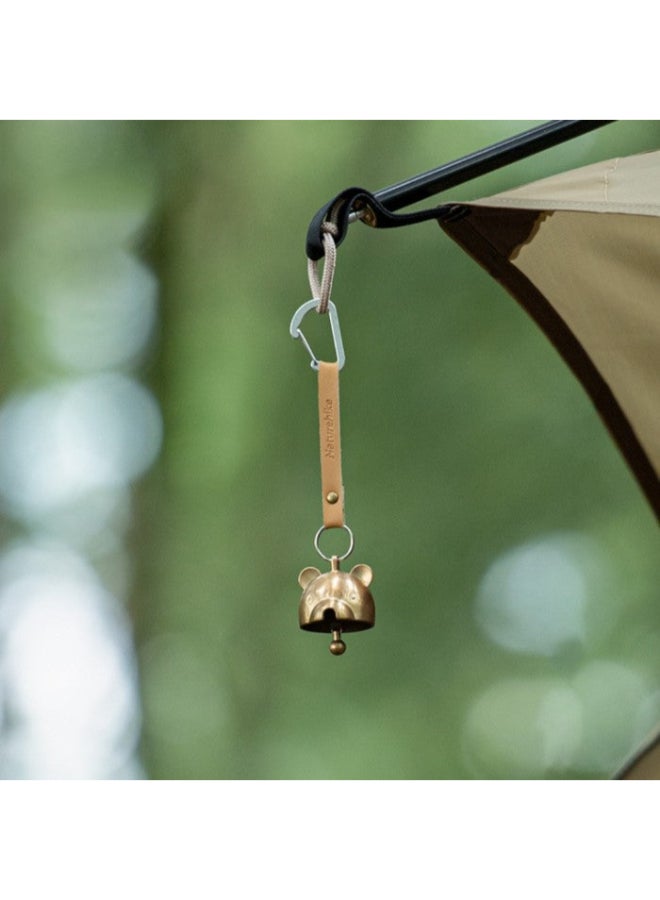 Naturehike Outdoor Brass-Colored Bell Ornament – Premium Stainless Steel, Copper & Leather Hanging Decoration – Naturehike NH21YW138, 17x4cm - Image 3