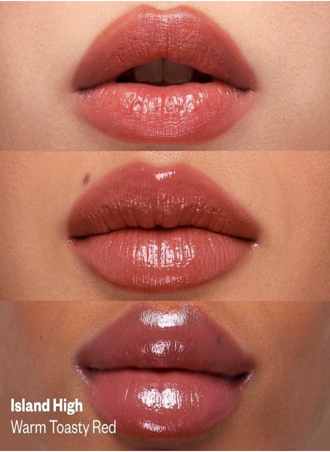 Kosas Kosas Wet Stick Moisturizing Shiny Sheer Lipstick with Ceramides Island High - Warm Toasty Red 3g  - Image 3