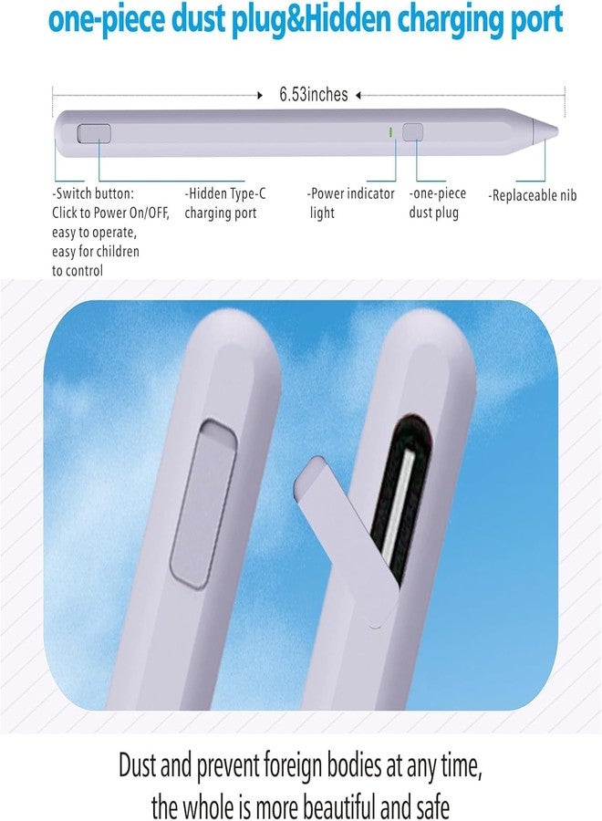 Milikilo Stylus Pen for iPad 9th&10th Generation, iPad Pen with Pencil Holder,Palm Rejection, Tilt Sensitivity,for iPad 6/7/8/9/10, iPad Pro 11" and 12.9", iPad Air 3/4/5, iPad Mini 5/6 - Image 4