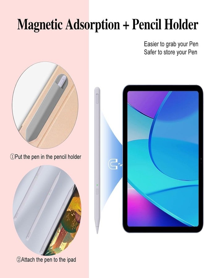 Milikilo Stylus Pen for iPad 9th&10th Generation, iPad Pen with Pencil Holder,Palm Rejection, Tilt Sensitivity,for iPad 6/7/8/9/10, iPad Pro 11" and 12.9", iPad Air 3/4/5, iPad Mini 5/6 - Image 5