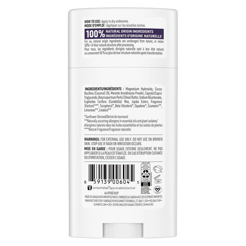 Schmidt's Aluminum-Free Vegan Deodorant Lavender & Sage with 24 Hour Odor Protection, for Women and Men, Natural Ingredients, Cruelty-Free, 2.65 oz - Image 2