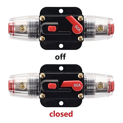 ANJOSHI Fuse Holders 60amp 20A 30A 40A 50A 80A 100A 150A Inline Circuit Breaker for Car Audio and Amps Overload Protection Reset Fuse Inverter 12V-24V DC Replace Fuses - Image 5