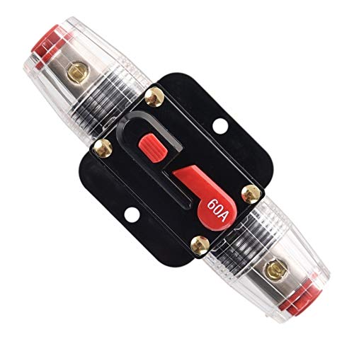 ANJOSHI Fuse Holders 60amp 20A 30A 40A 50A 80A 100A 150A Inline Circuit Breaker for Car Audio and Amps Overload Protection Reset Fuse Inverter 12V-24V DC Replace Fuses - Image 1