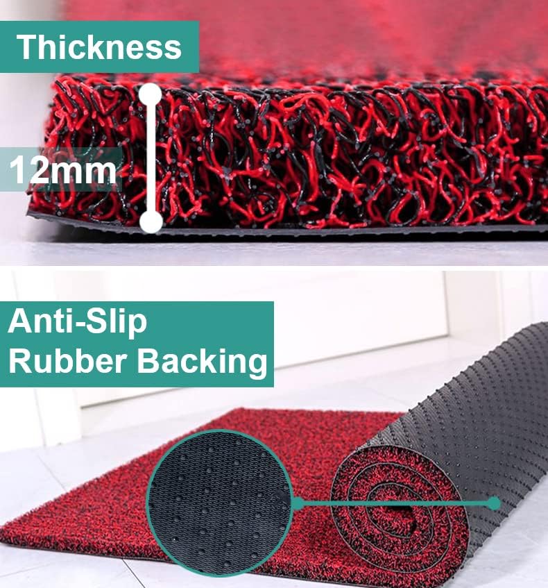 VNQ! Cushion Noodle Mat for Home Entrance, Heavy Indoor Outdoor Anti Slip PVC Floor Mat for Bedroom, Kitchen, for Bathroom, Doors, Office, Door Mat, Bath Mat Colour Red|(2X4 Feet) - Image 2