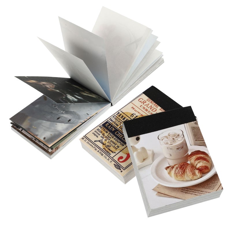 3pcs Creative Planner Notebook Household Diary Notebook Collage Background Decorative Notepad Record Book (Random Style) - Image 1