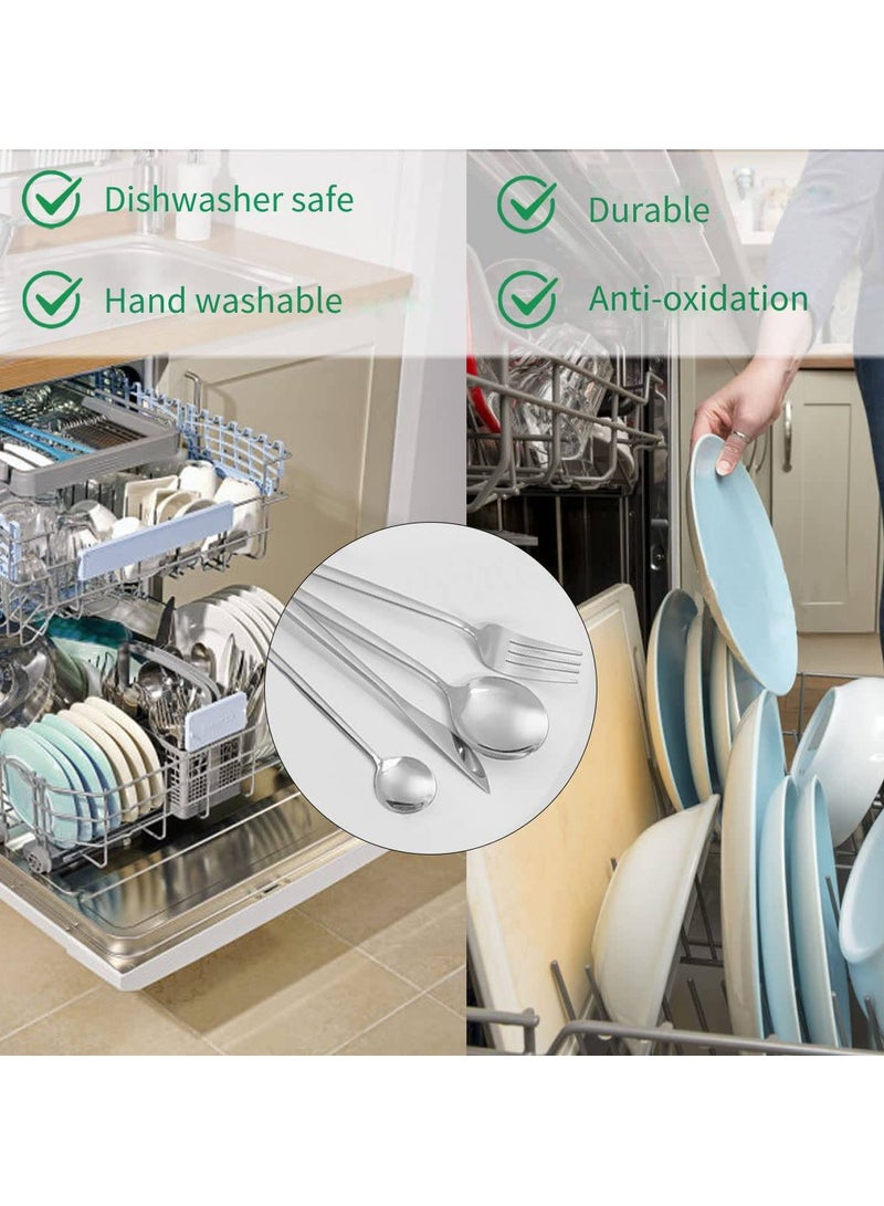 SSGP Flatware Set for 6 Persons, 24-Piece Stainless Steel Cutlery Set Including Knives, Forks, Spoons Mirror Polished, Flatware Set for Kitchen, Restaurant, Hotel, Dishwasher Safe (Silver) - Image 5