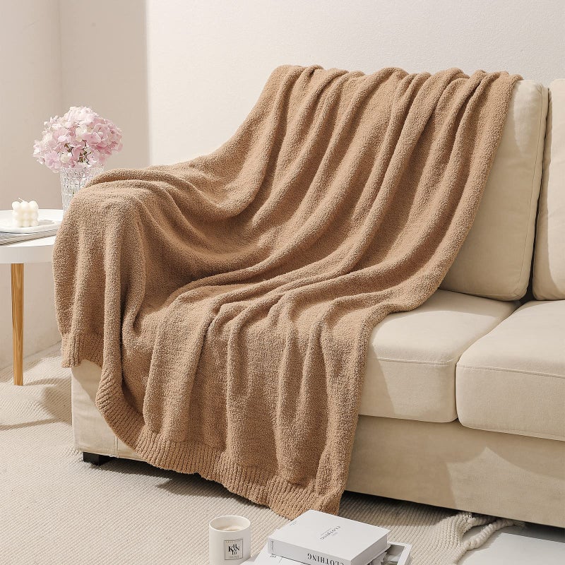 bearberry Super Soft Fluffy Throw Blanket Lightweight Cozy Warm Throw Blankets for Couch Bed Sofa All Season (Camel  53 x71 )
