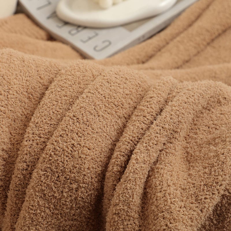 bearberry Super Soft Fluffy Throw Blanket Lightweight Cozy Warm Throw Blankets for Couch Bed Sofa All Season (Camel  53 x71 )