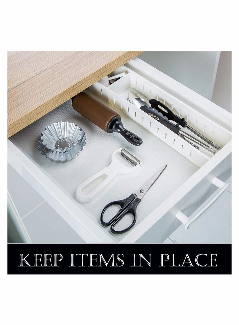 كابتن تيك Shelf Liner, Non-Adhesive EVA Drawer Mat Liner Roll for Bathroom, Kitchen, Desk, Decorative Shelves 17.7×118 Inch Clear - Image 3