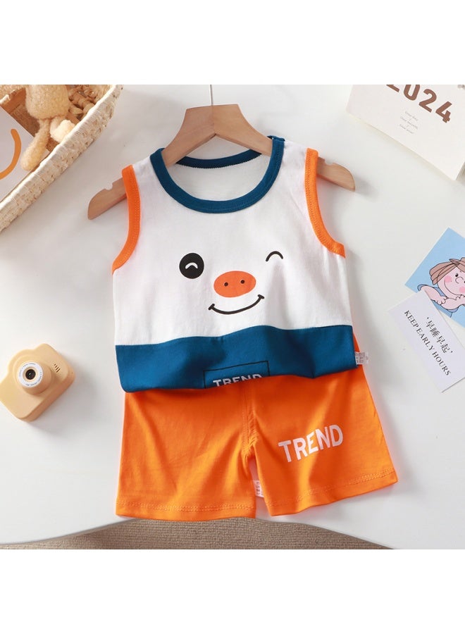 New Vest Children Fashion Suit Baby Top Sleeveless Shorts Summer