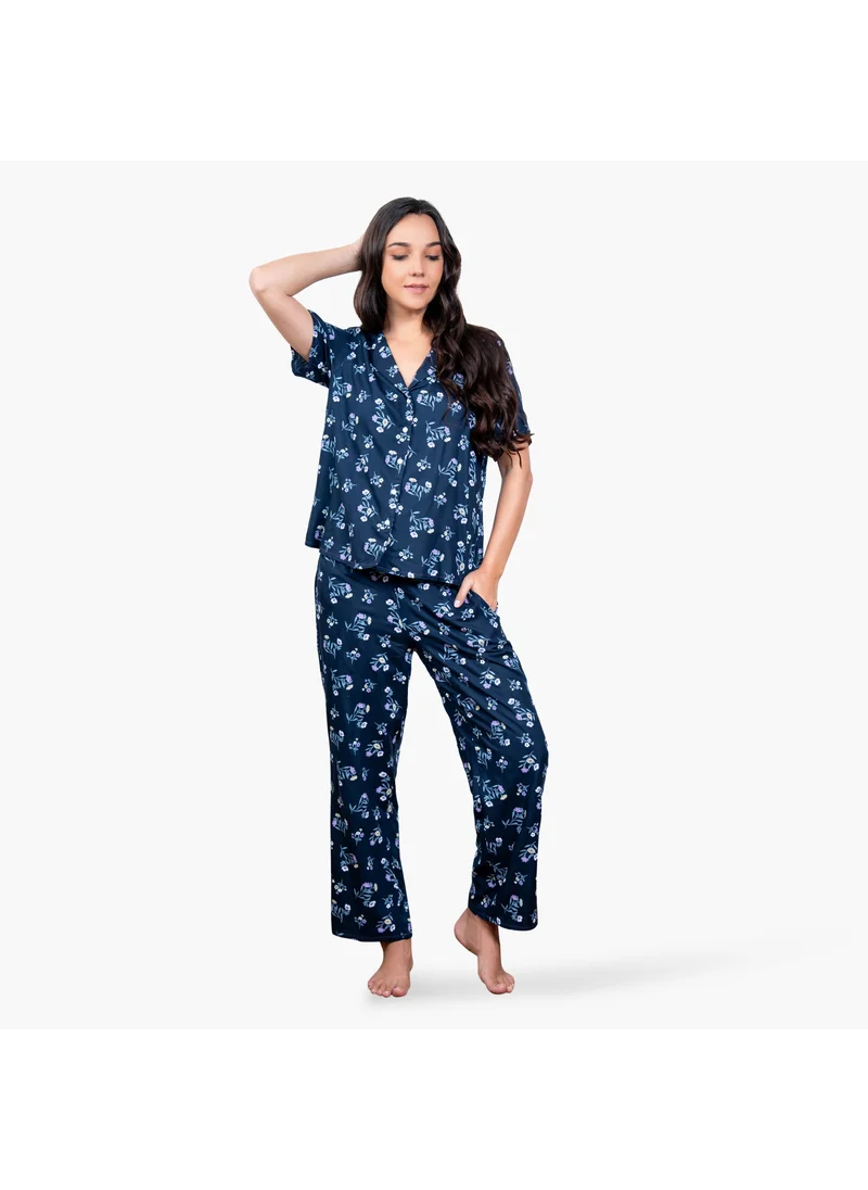 Aadaraya Floral Print Pyjama Set