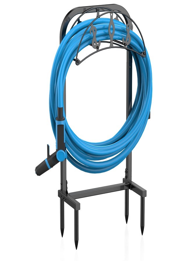 Kesito Garden Hose Holder, Water Hose Holder with 4 Spikes, Hose Reel Holds 150ft Hose, Freestanding, Heavy Duty Hose Stand Hose Hanger Hose Storage Hose Organizer for Outside Lawn Yard - Image 1