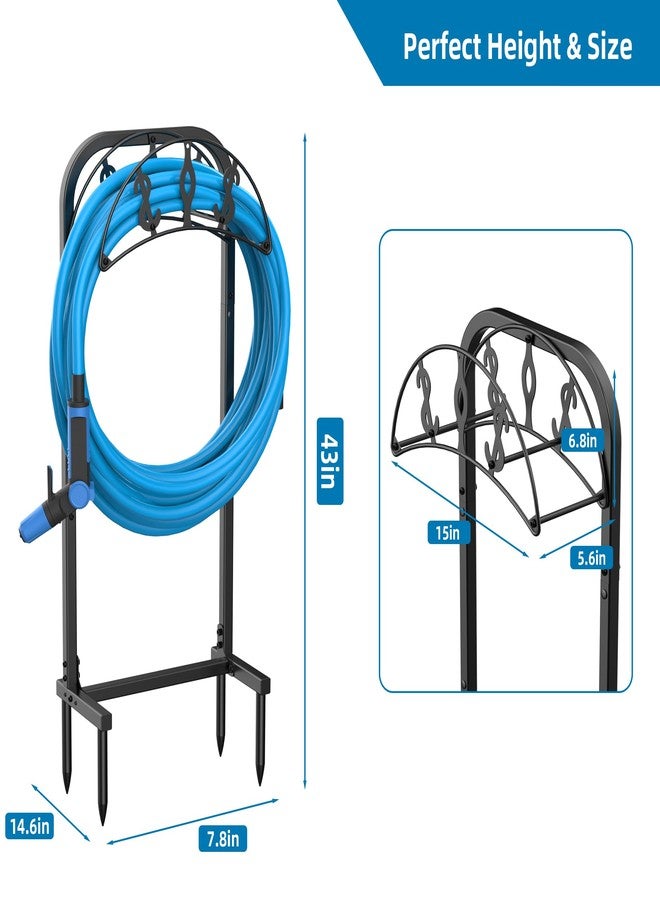 Kesito Garden Hose Holder, Water Hose Holder with 4 Spikes, Hose Reel Holds 150ft Hose, Freestanding, Heavy Duty Hose Stand Hose Hanger Hose Storage Hose Organizer for Outside Lawn Yard - Image 2