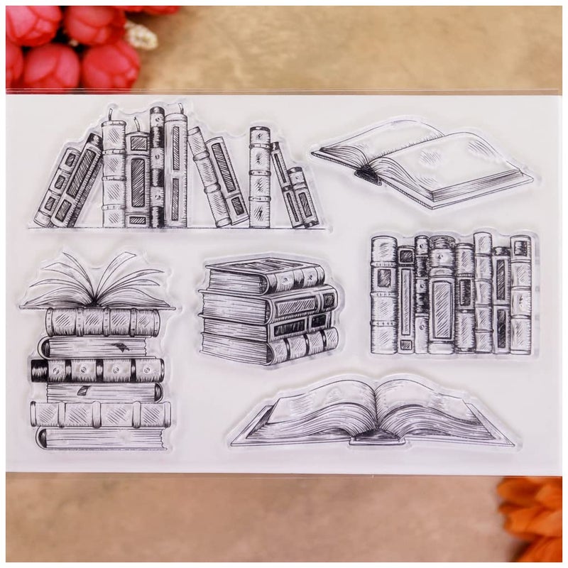 KWELLAM Book Back To School Clear Stamps for Card Making Decoration and DIY Scrapbooking 22052527