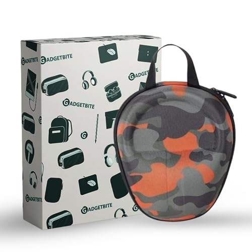 GadgetBite Headphone Carrying EVA Case Earpads Storage Bag Headphone Pouch Portable Anti-Pressure Compatible with Boat 550/Sony WH C510/Flix X1/Sony CH710n/Hyperx Cloud Cases (Army Orange) - Image 2