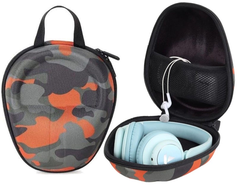 GadgetBite Headphone Carrying EVA Case Earpads Storage Bag Headphone Pouch Portable Anti-Pressure Compatible with Boat 550/Sony WH C510/Flix X1/Sony CH710n/Hyperx Cloud Cases (Army Orange) - Image 1