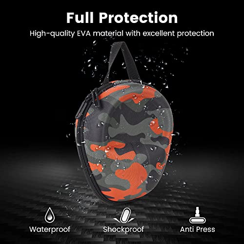 GadgetBite Headphone Carrying EVA Case Earpads Storage Bag Headphone Pouch Portable Anti-Pressure Compatible with Boat 550/Sony WH C510/Flix X1/Sony CH710n/Hyperx Cloud Cases (Army Orange) - Image 5