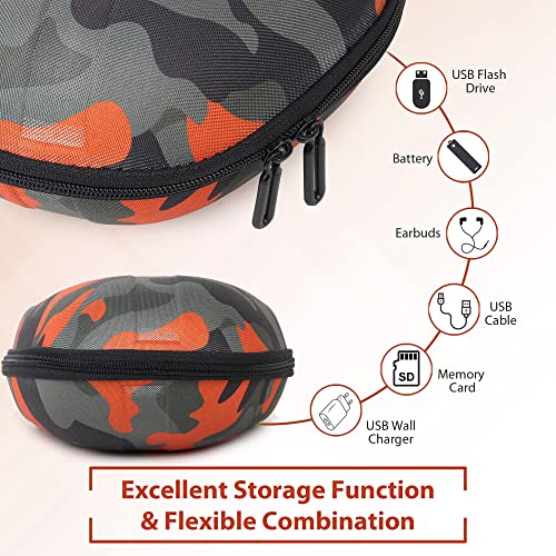 GadgetBite Headphone Carrying EVA Case Earpads Storage Bag Headphone Pouch Portable Anti-Pressure Compatible with Boat 550/Sony WH C510/Flix X1/Sony CH710n/Hyperx Cloud Cases (Army Orange) - Image 3