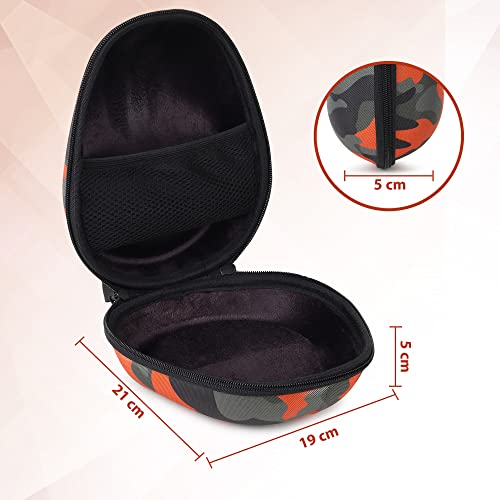 GadgetBite Headphone Carrying EVA Case Earpads Storage Bag Headphone Pouch Portable Anti-Pressure Compatible with Boat 550/Sony WH C510/Flix X1/Sony CH710n/Hyperx Cloud Cases (Army Orange) - Image 4