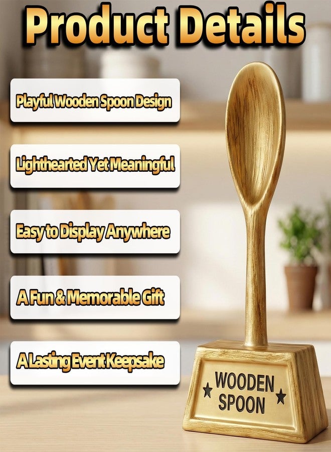 Freetoes 6 Inch Cook Off Trophy Wooden Spoon Award - Funny Cookie Trophy for Bake-Off,Last Place,Game Night,Chili & Salsa Competitions - Image 3