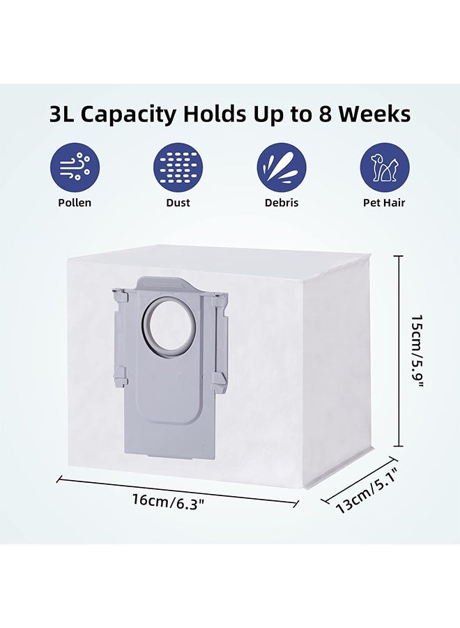 الضفدع الحقيقي مجموعة من 8 قطع من أكياس الغبار البديلة لـ Roborock S8+/ S8 Pro Ultra/ S7 MaxV Ultra/ S7 Pro Ultra/ Q7+/ Q7 Max+/ Q8 Max+/ Q5 Pro+/ Q5+، مجموعة ملحقات أكياس قابلة للاستخدام مرة واحدة بسعة كبيرة 3 لتر - Image 4