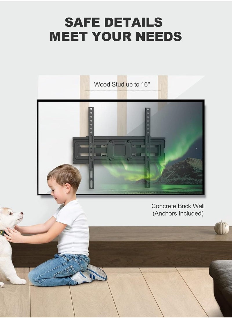 Full Motion TV Wall Mount Bracket for 26-55 Inch LED, LCD, OLED TVs – Dual Articulating Swivel Arms, Tilts & Rotates, Max VESA 400x400mm, Supports Up to 99 lbs – Adjustable & Sturdy Wall Mount for Optimal Viewing