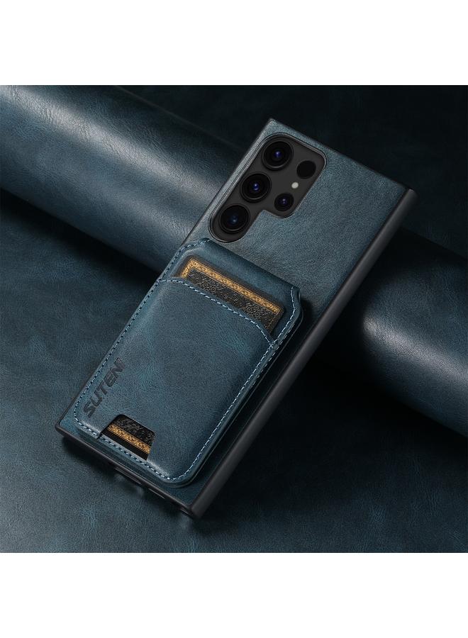 Suteni Case For Samsung Galaxy S22 Ultra 5G H02 Leather Wallet Stand Back Phone Case - Image 2