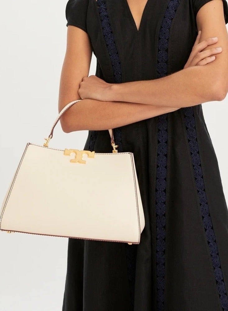 TB Tory Burch Eleanor Leather Suede Trimmed Shoulder Crossbody Tote Bag  - Image 5