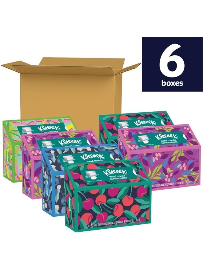 Kleenex Disposable Paper Hand Towels, 6 Boxes, 60 Tissues per Box (360 Total Tissues), Packaging May Vary  - Image 1
